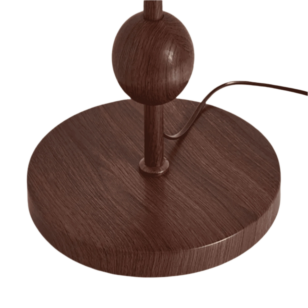 Beige Mushroom Floor Lamp with Walnut Base, 160 cm – Minimalist Scandinavian Design Mood Lighting