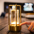 Decorative Crystal Table Lamp – Rechargeable Cordless LED Night Light with Three Dimmable Light Modes, Modern Design, 18 cm