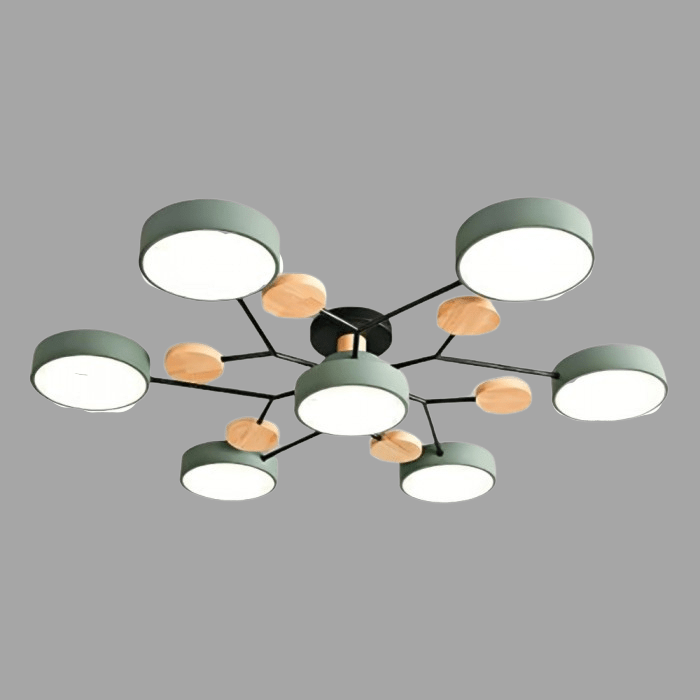 Modern Ceiling Light with Wooden Details – LED Design Lamp for Living Room & Bedroom