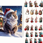Purrfectjoy | Retro Cat Ornament Advent Calendar with 24 Acrylic Pendants