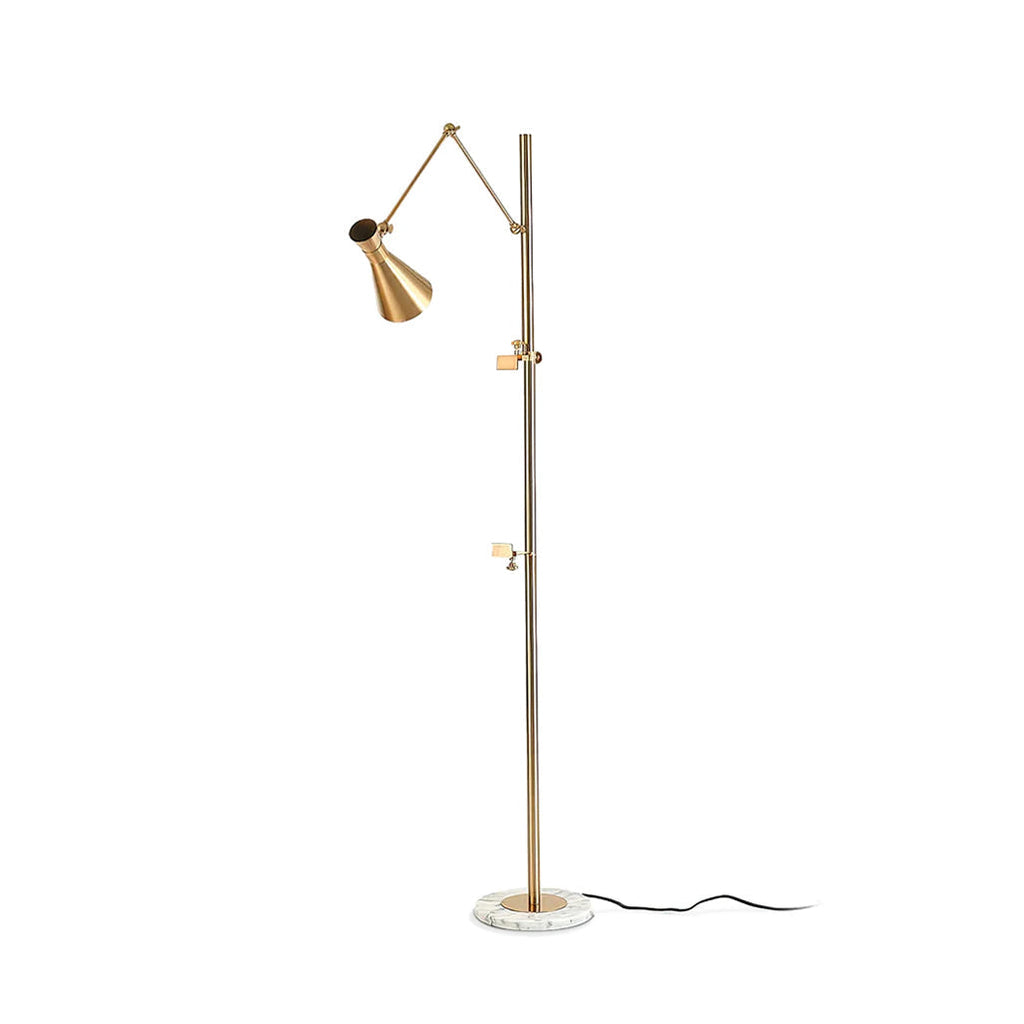 Easel Floor Lamp with Gold Frame & Marble Base – E26/E27, Max 40W, Modern Lighting for Artwork & Interiors