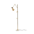 Easel Floor Lamp with Gold Frame & Marble Base – E26/E27, Max 40W, Modern Lighting for Artwork & Interiors
