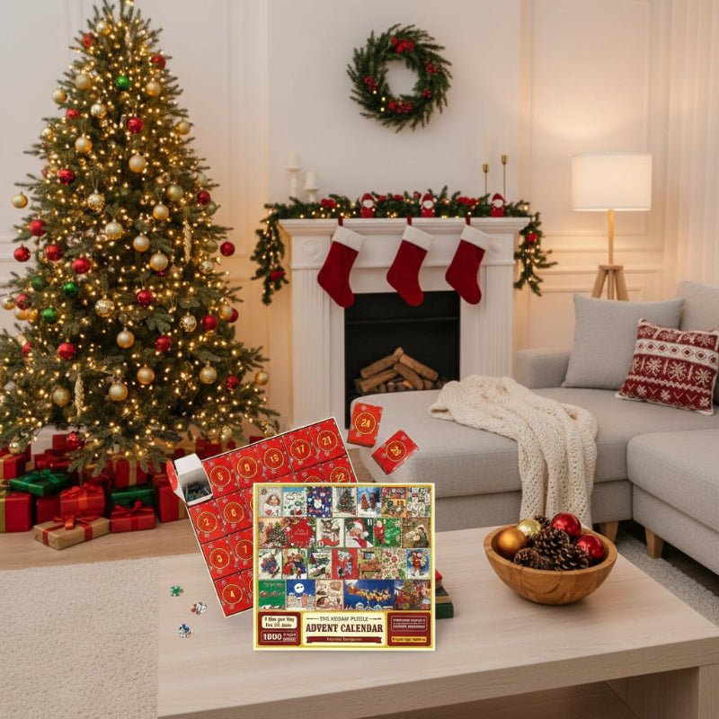 Puzzvent | Jigsaw Puzzle Advent Calendar with 1000 Pieces and Christmas Scene