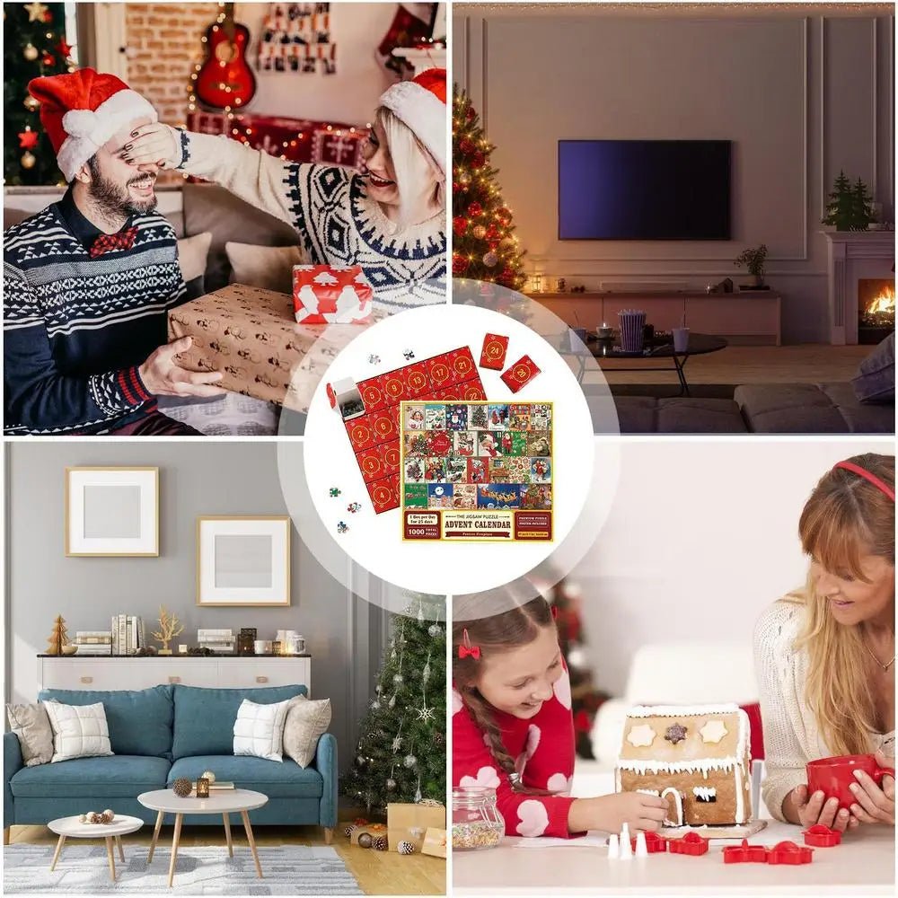 Puzzvent | Jigsaw Puzzle Advent Calendar with 1000 Pieces and Christmas Scene