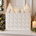 LED Wooden Advent Calendar with Fillable Drawers, White 2026