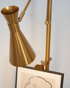 Easel Floor Lamp with Gold Frame & Marble Base – E26/E27, Max 40W, Modern Lighting for Artwork & Interiors