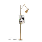 Easel Floor Lamp with Gold Frame & Marble Base – E26/E27, Max 40W, Modern Lighting for Artwork & Interiors