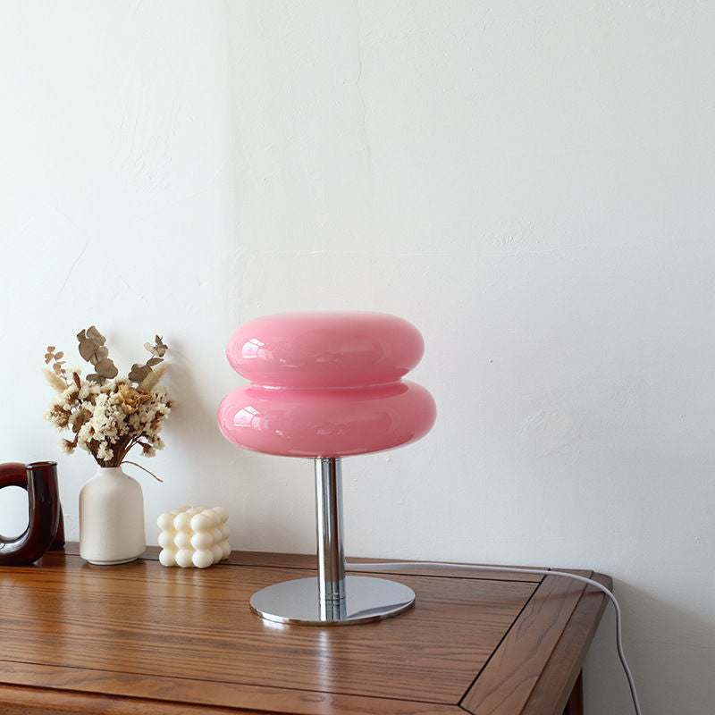 Glass Egg Table Lamp – Italian Design, Dimmable LED with Rotary Knob, Iron & Glass – for Bedroom, Living Room & Study