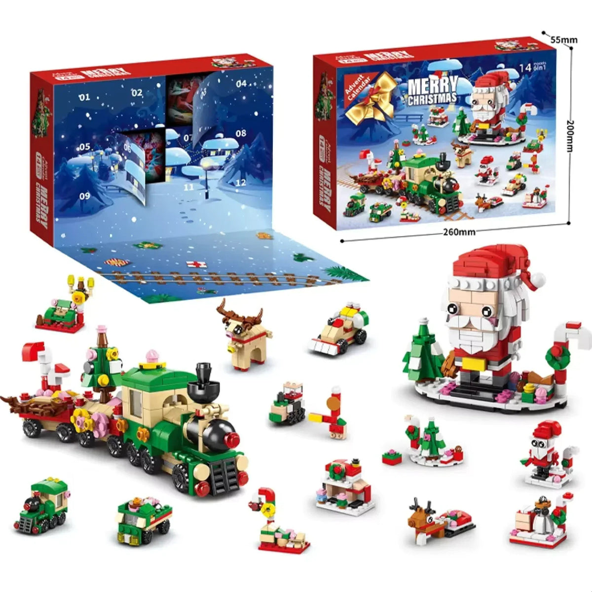 Christmas Building Blocks Advent Calendar XXL with 12 Large Model Kits 2026