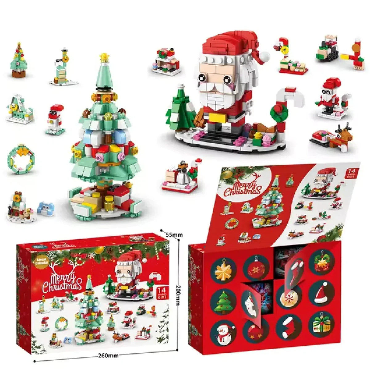 Christmas Building Blocks Advent Calendar XXL with 12 Large Model Kits 2026