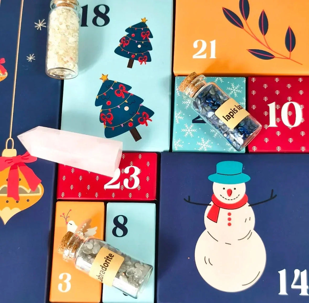 XXL Mineral Advent Calendar with 24 Large Raw and Polished Stones 2026