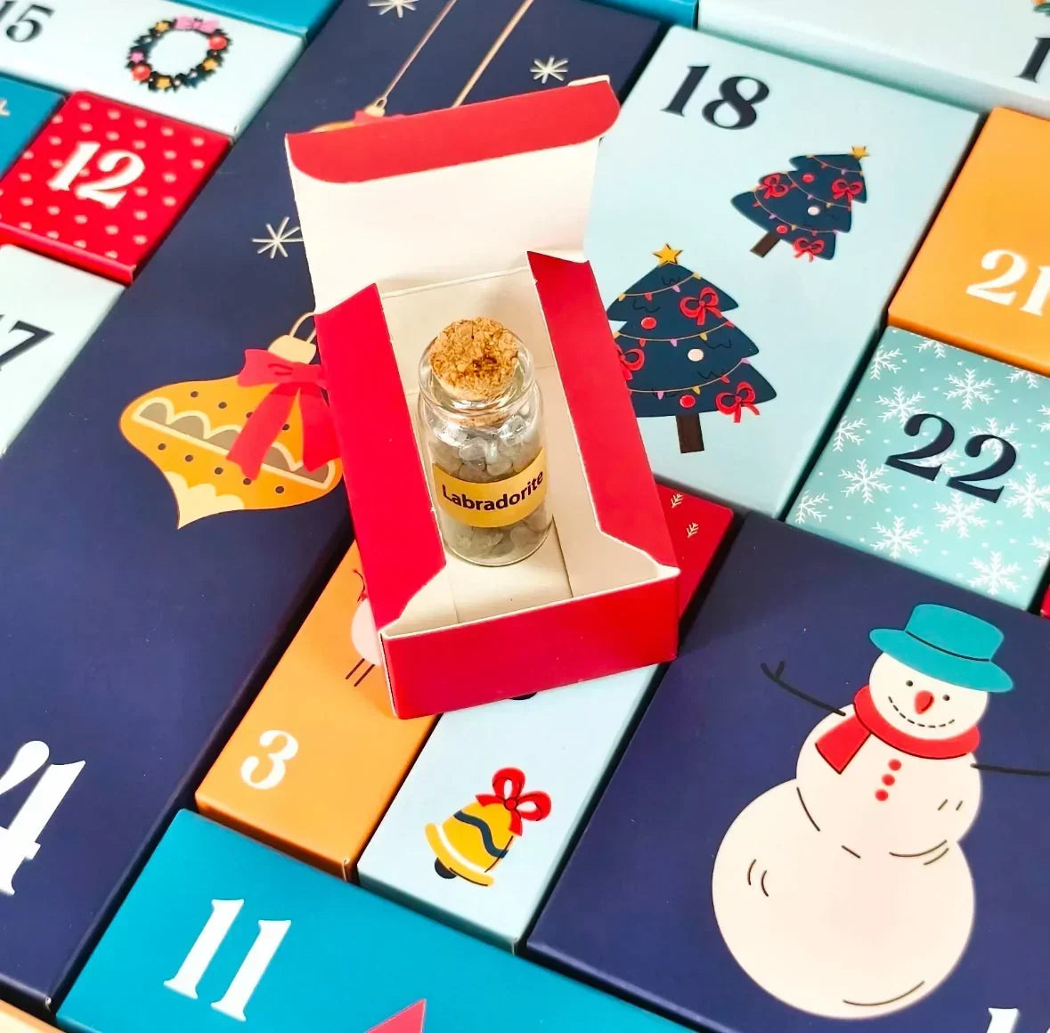 XXL Mineral Advent Calendar with 24 Large Raw and Polished Stones 2026