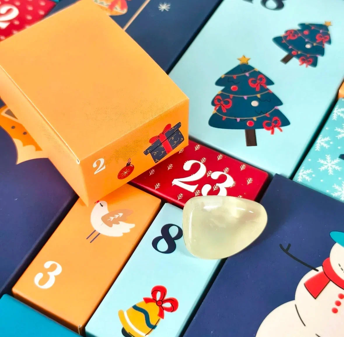 XXL Mineral Advent Calendar with 24 Large Raw and Polished Stones 2026