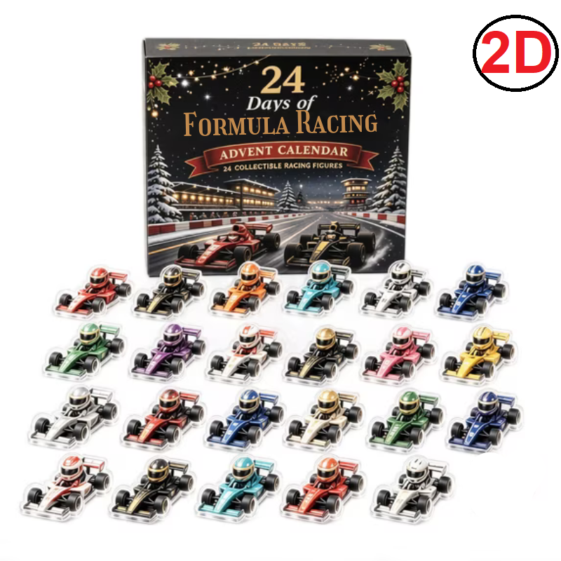 Pistora | Racing Car Shaped Acrylic Advent Calendar with 24 Numbered Compartments