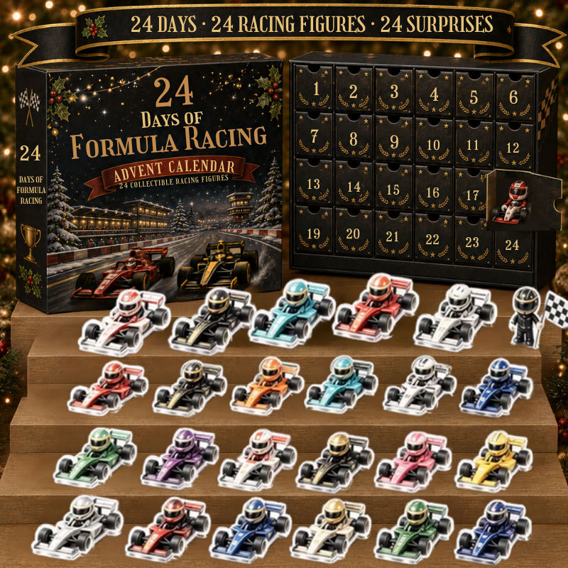 Pistora | Racing Car Shaped Acrylic Advent Calendar with 24 Numbered Compartments