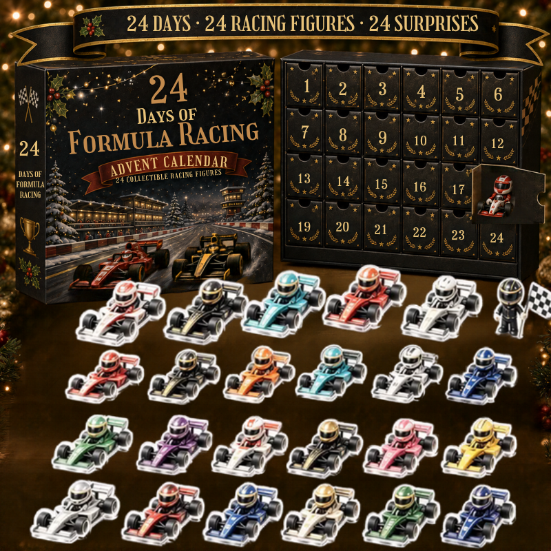 Pistora | Racing Car Shaped Acrylic Advent Calendar with 24 Numbered Compartments