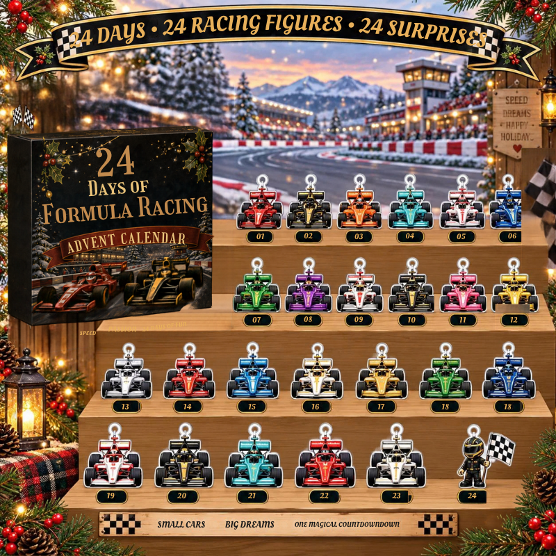 Pistora | Racing Car Shaped Acrylic Advent Calendar with 24 Numbered Compartments