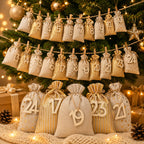 Fillable Fabric Advent Calendar with 24 Empty Numbered Bags 2026
