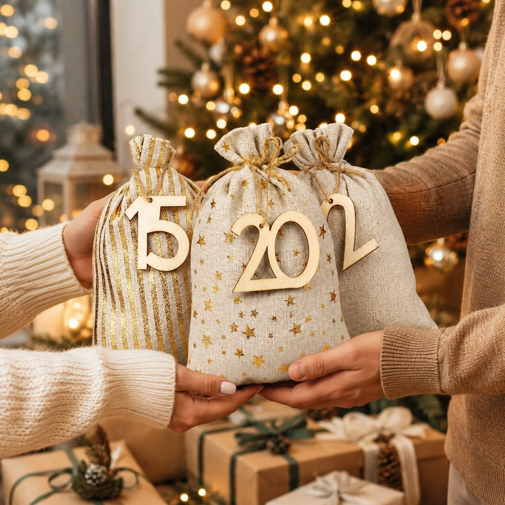 Fillable Fabric Advent Calendar with 24 Empty Numbered Bags 2026