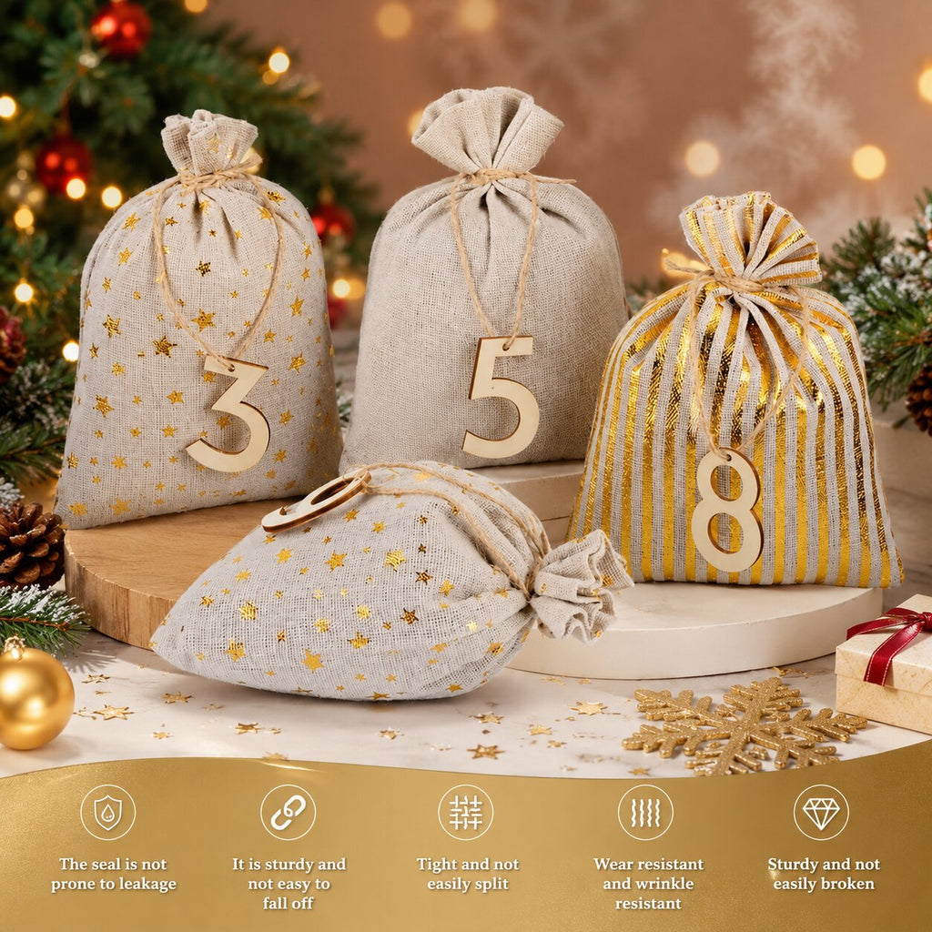 Fillable Fabric Advent Calendar with 24 Empty Numbered Bags 2026