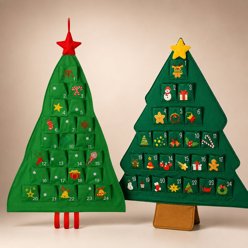 Fillable Fabric Christmas Tree Advent Calendar with 24 Pockets, Empty 2026