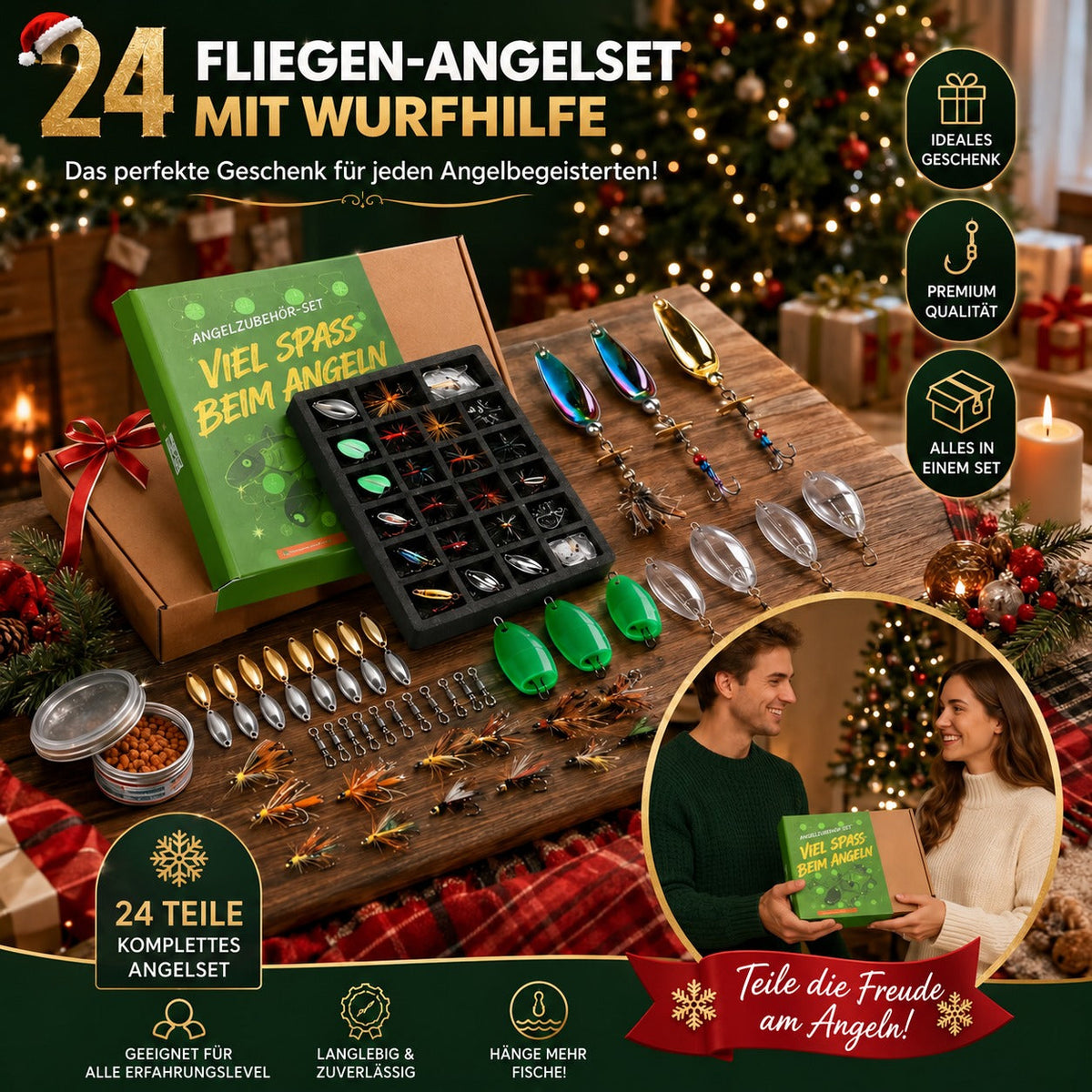 Fishing Advent Calendar with 24 Lures, Spinners and Tackle 2026