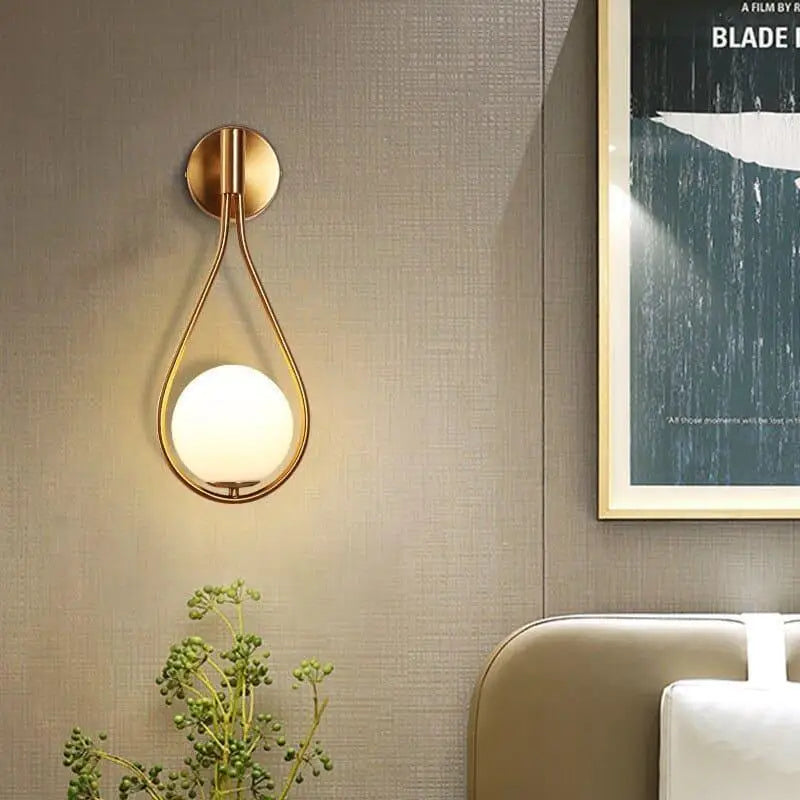 Teardrop Design Wall Light – Aluminium & Acrylic LED, G9, 12W, Gold or Black, for Living Room & Bedroom