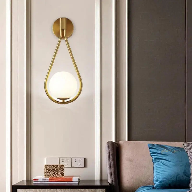 Teardrop Design Wall Light – Aluminium & Acrylic LED, G9, 12W, Gold or Black, for Living Room & Bedroom