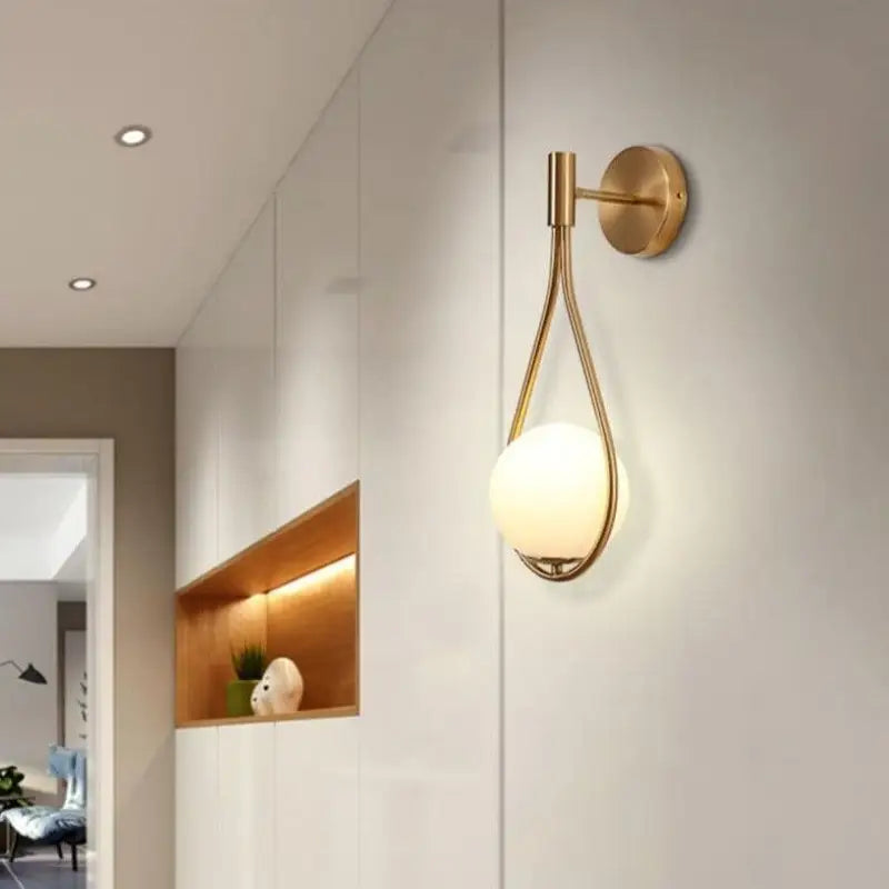 Teardrop Design Wall Light – Aluminium & Acrylic LED, G9, 12W, Gold or Black, for Living Room & Bedroom