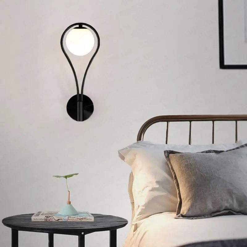 Teardrop Design Wall Light – Aluminium & Acrylic LED, G9, 12W, Gold or Black, for Living Room & Bedroom