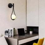 Teardrop Design Wall Light – Aluminium & Acrylic LED, G9, 12W, Gold or Black, for Living Room & Bedroom