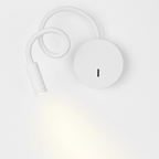 Flexible LED Wall Reading Lamp – Rechargeable Black Bedside Wall Light with Flexible Arm for Bedroom, Headboard & Office