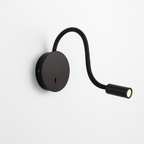 Flexible LED Wall Reading Lamp – Rechargeable Black Bedside Wall Light with Flexible Arm for Bedroom, Headboard & Office