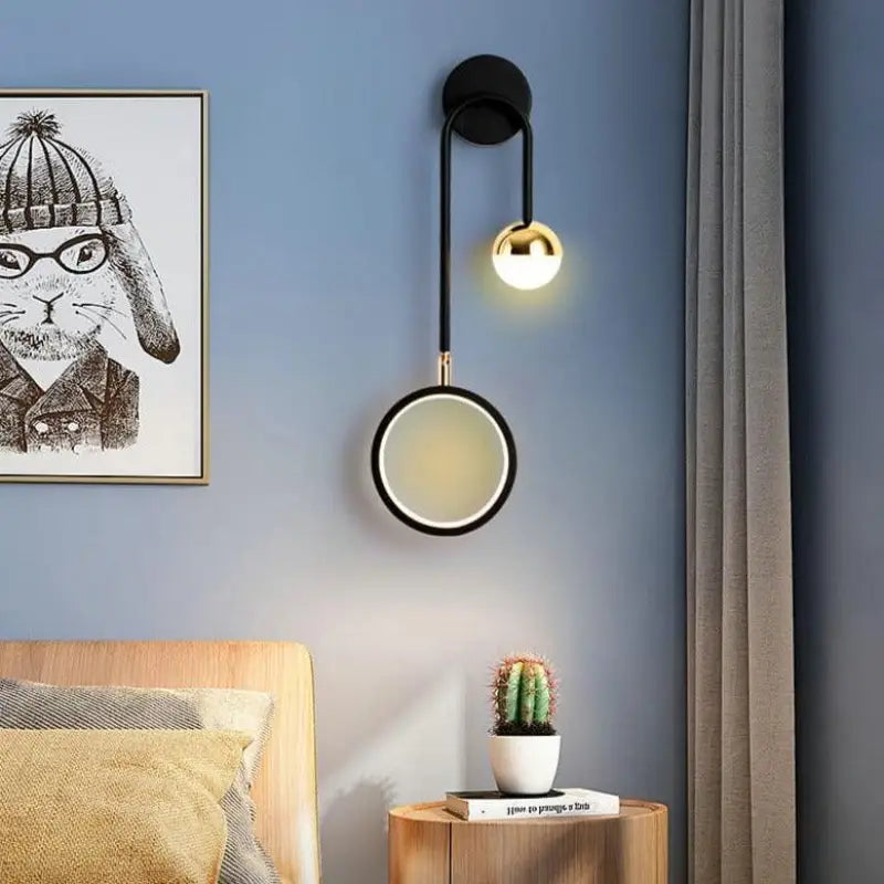 Scandinavian Black Aluminium LED Wall Light – Dimmable, Modern Design, 48 cm