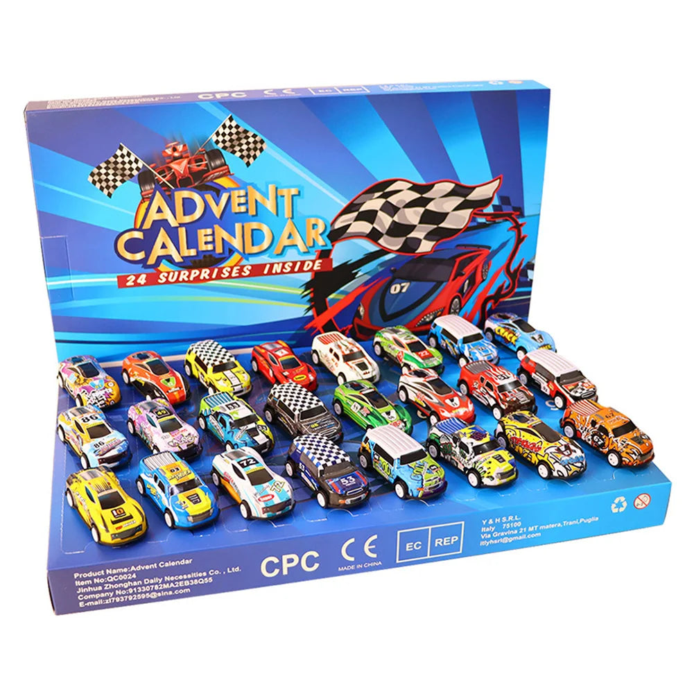 Car Advent Calendar with 24 Metal Toy Cars 2026