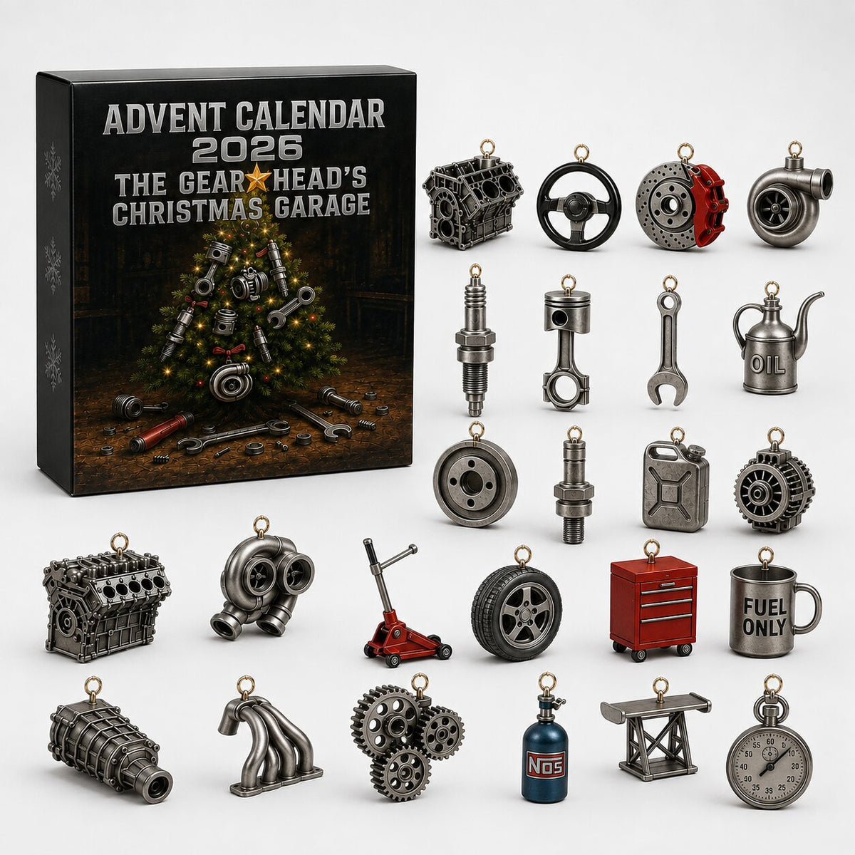 Car Parts Advent Calendar with 24 Miniature Car Part and Workshop Replicas 2026