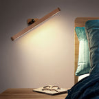 Cordless Magnetic LED Wall Light – Adjustable, Rechargeable, Wood-Look Mood Lighting for Bedroom, Kitchen & Living Room