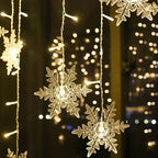 USB Snowflake String Lights – 4 m Multicolour LED, Christmas Decoration for Festive Winter Interiors