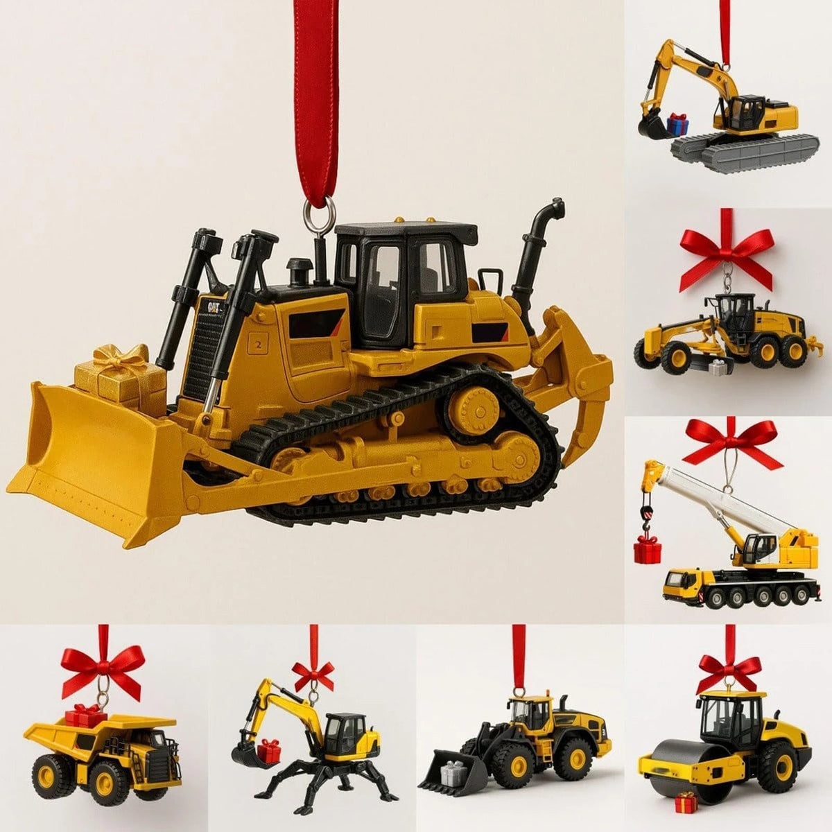 Digger Advent Calendar with 24 Acrylic Construction Vehicle Ornaments 26 cm 2026