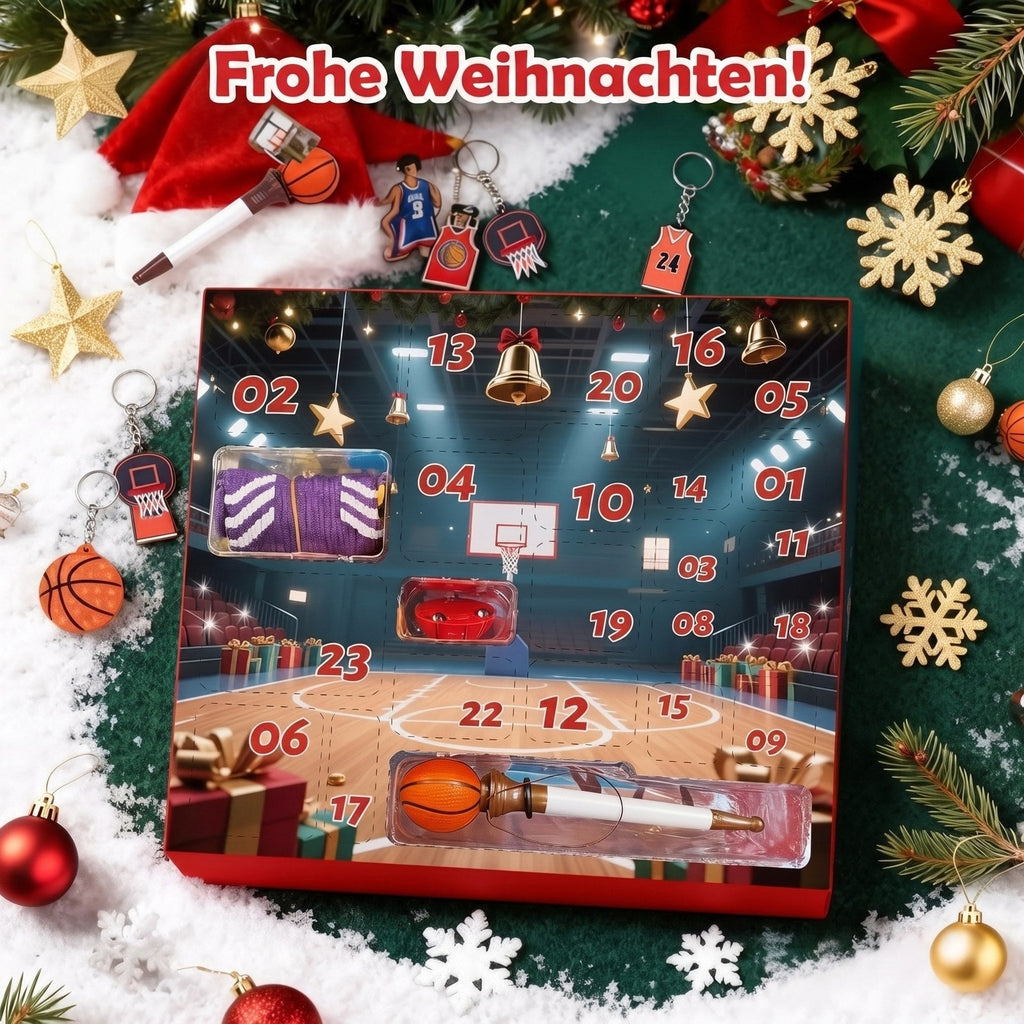 Basketball Advent Calendar for Kids with 24 Accessories and Fold-Out Court 2026