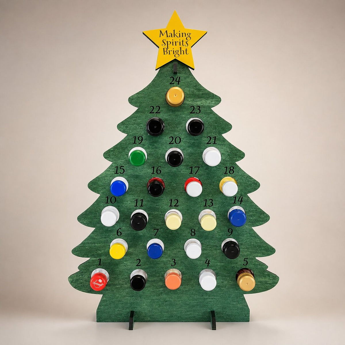 Fill Your Own Wooden Beer Advent Calendar Christmas Tree for 24 Mini Bottles 2026