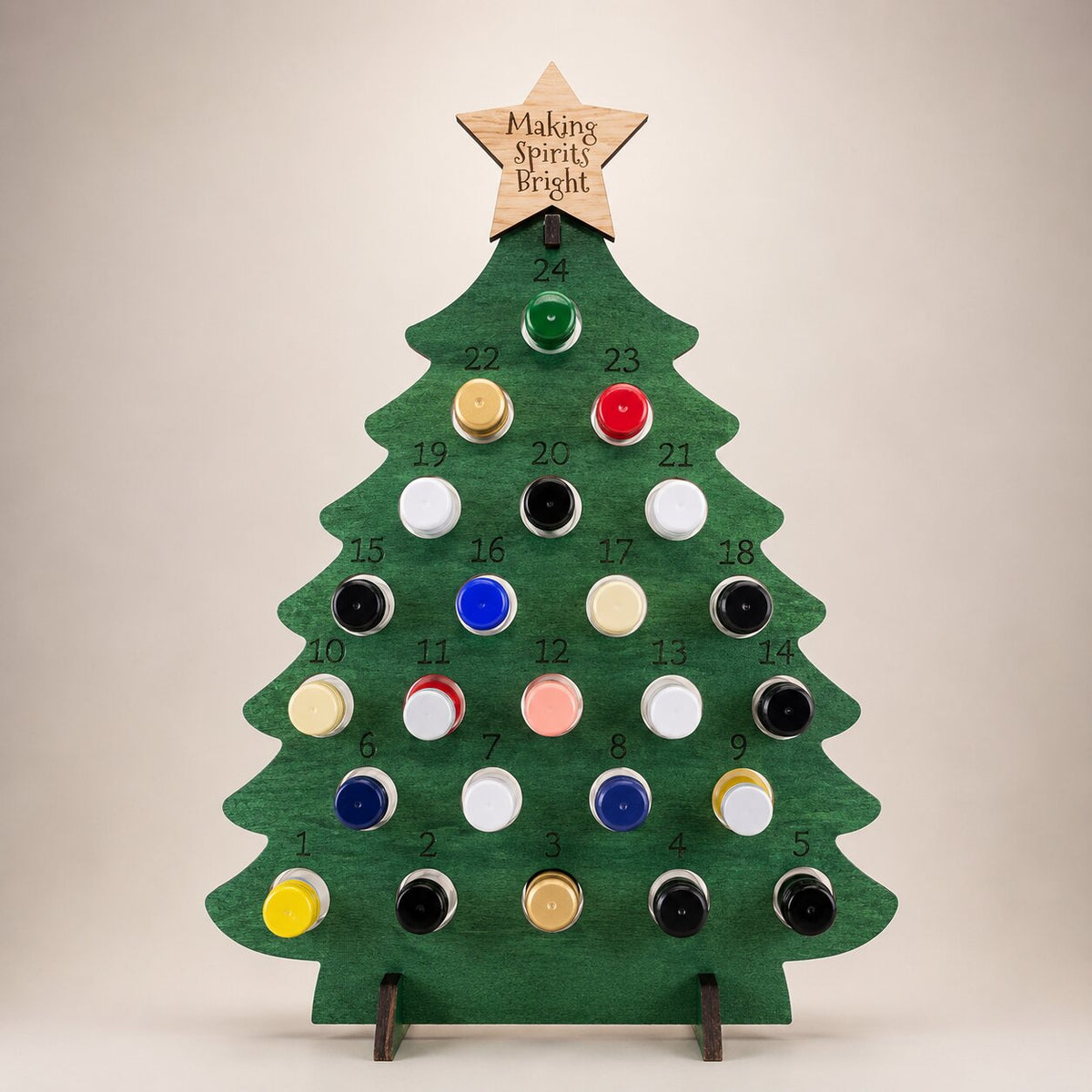 Fill Your Own Wooden Beer Advent Calendar Christmas Tree for 24 Mini Bottles 2026