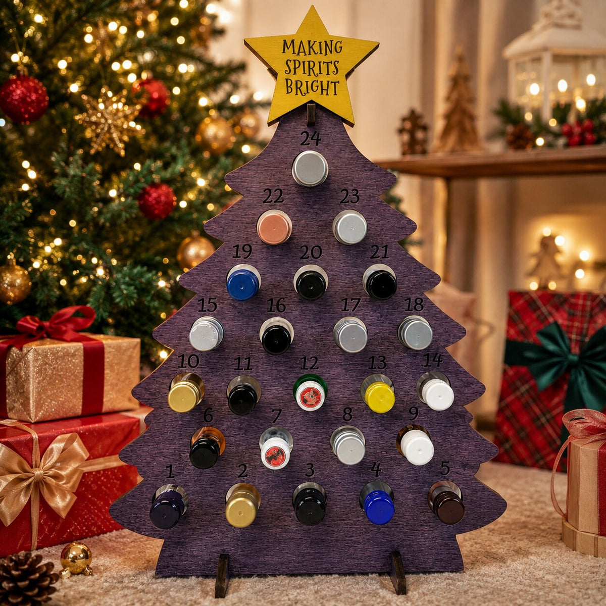 Fill Your Own Wooden Beer Advent Calendar Christmas Tree for 24 Mini Bottles 2026