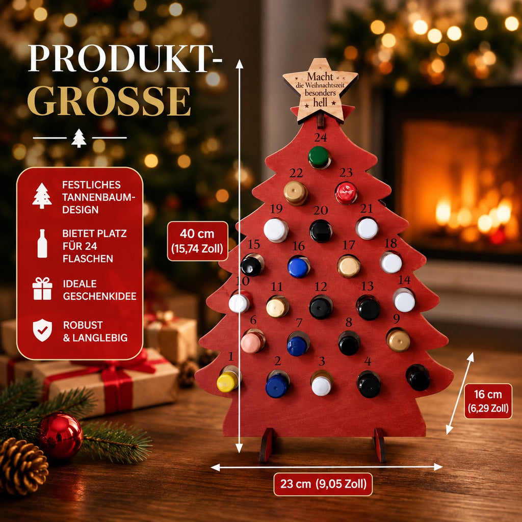 Fill Your Own Wooden Beer Advent Calendar Christmas Tree for 24 Mini Bottles 2026