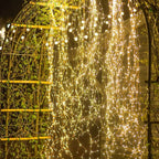 LED String Lights with 500 Bulbs, 50 m – Warm White on Silver Wire, Indoor & Outdoor Christmas Decoration