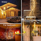 LED Christmas Tree Waterfall Lights with Remote Control – 600 LEDs, 8 Light Modes, Indoor & Outdoor Festive Lighting