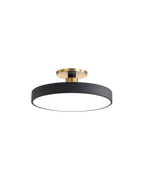 Modern Round Ceiling Light with Gold Detail & Acrylic Diffuser – Minimalist Semi-Flush for Living Room & Bedroom