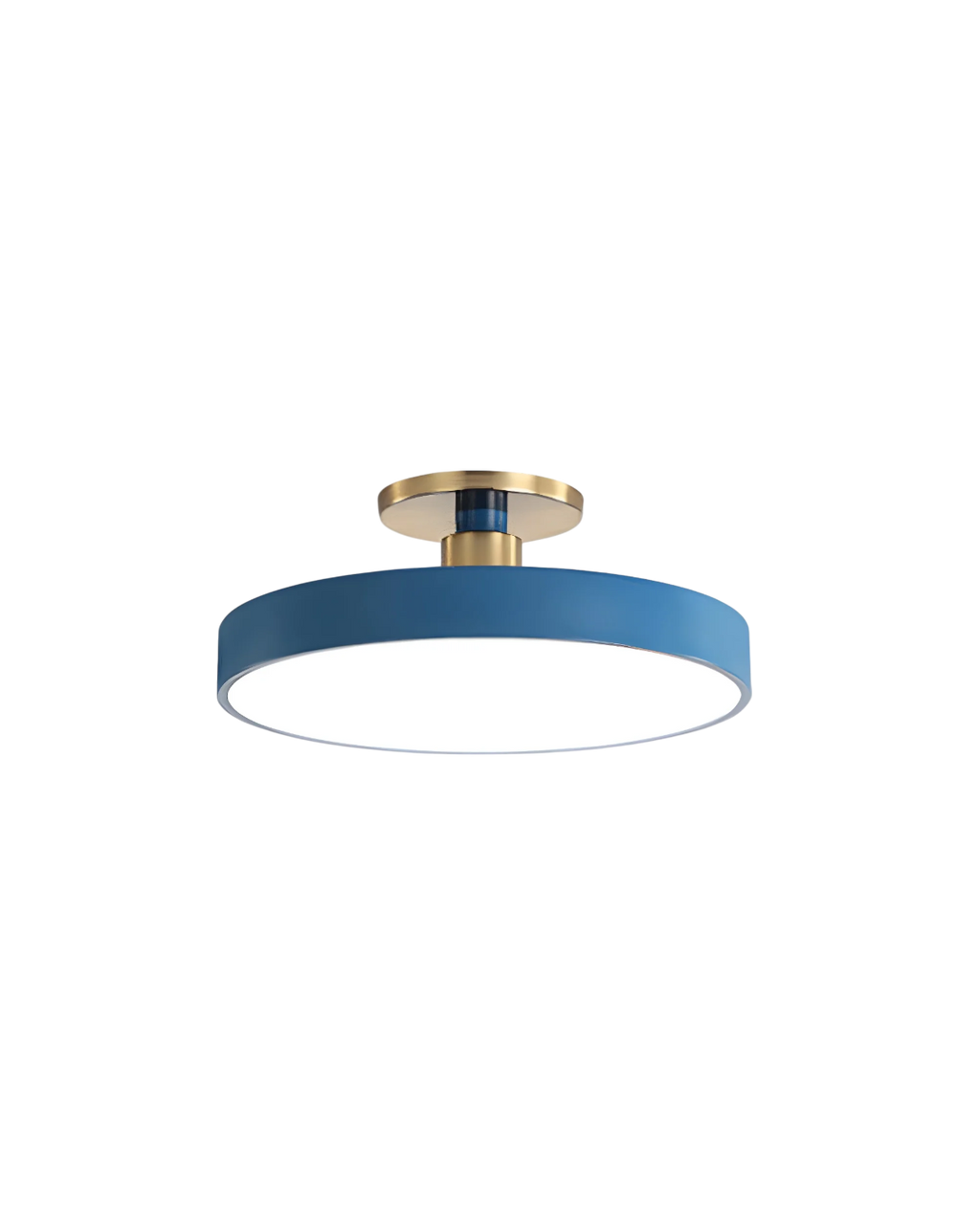 Modern Round Ceiling Light with Gold Detail & Acrylic Diffuser – Minimalist Semi-Flush for Living Room & Bedroom