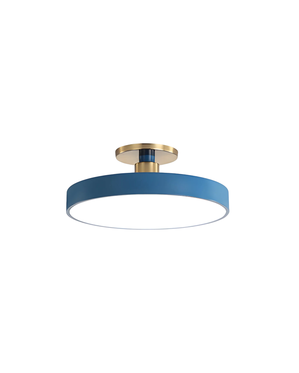 Modern Round Ceiling Light with Gold Detail & Acrylic Diffuser – Minimalist Semi-Flush for Living Room & Bedroom