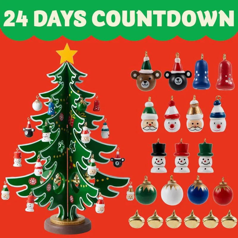 Wintavo | Christmas Tree Advent Calendar for Kids with 24 Hanging Ornaments